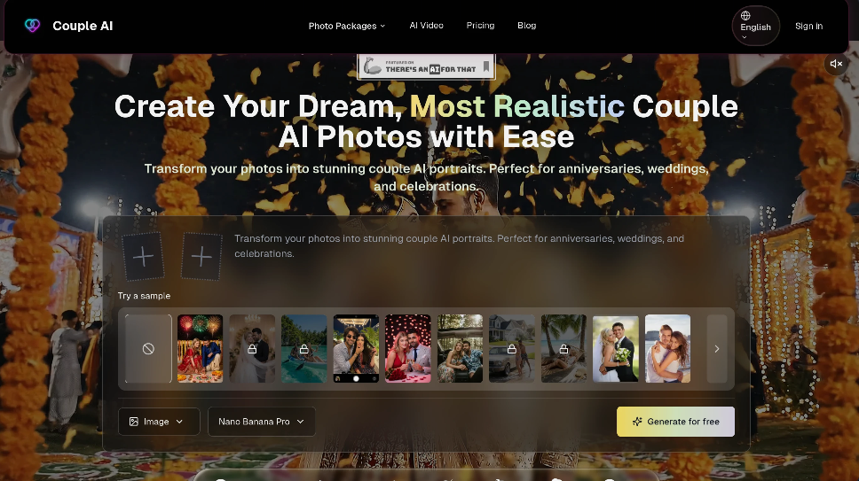 Couple AI： AI情侣照片生成器，帮助用户轻松创建逼真的情侣AI照片