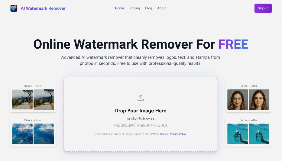 d53b367aj00ta6ox2007gd000px00etp AI Watermark Remover:在线AI水印移除工具,快速去除图片中的水印、文字和标志