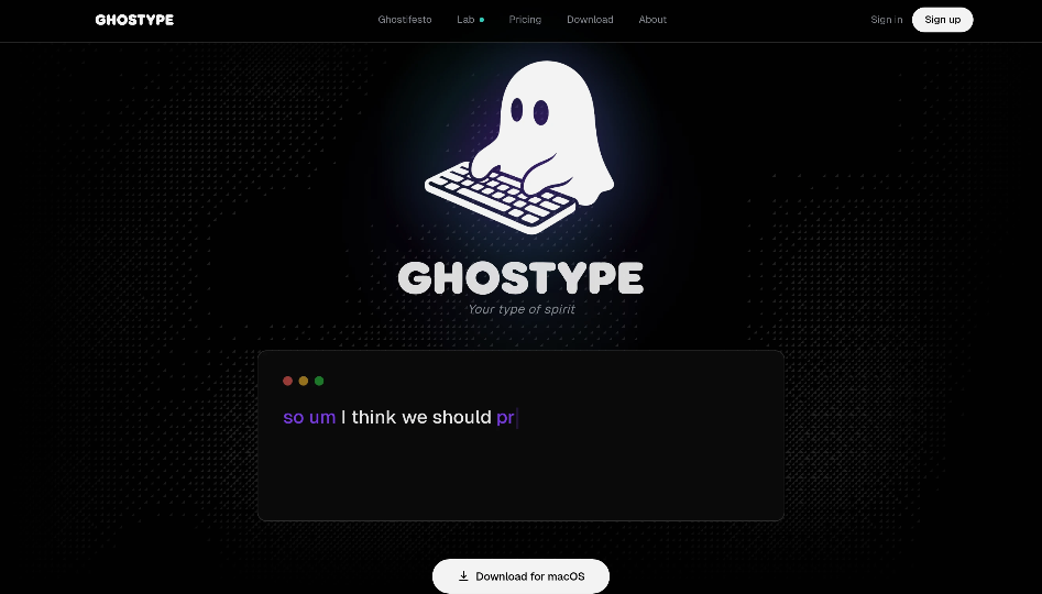 GHOSTYPE：AI语音助手，AI 自动润色文本