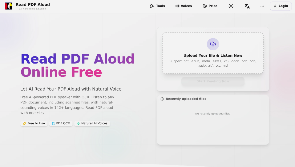 ReadPDFAloud: Free PDF speech-reading tool to convert any PDF document into a fluid voice