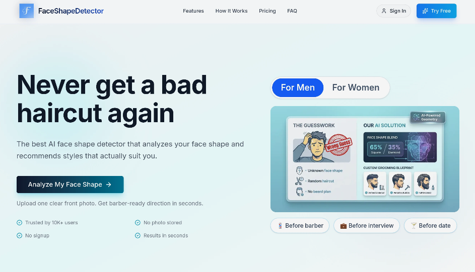 FaceShapeDetector：AI面部形状检测器，帮助你找到最适合的发型