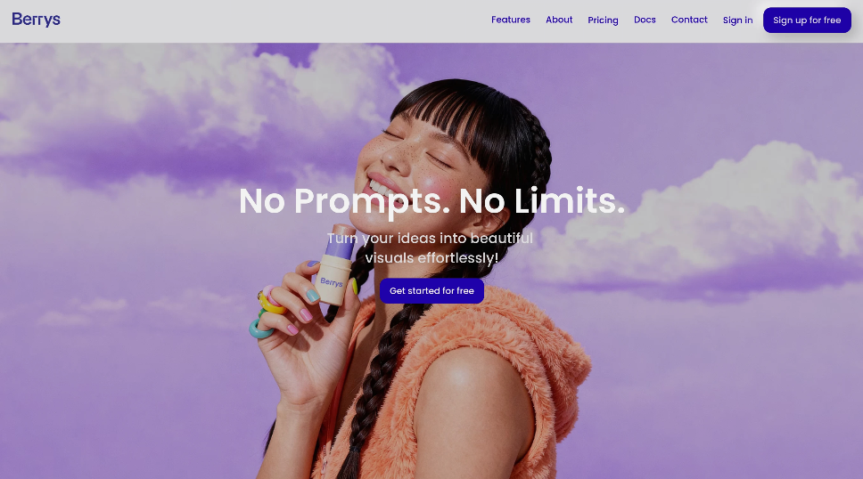 Berrys: AI creative tool, no hint generation, image integration and professional creative tool