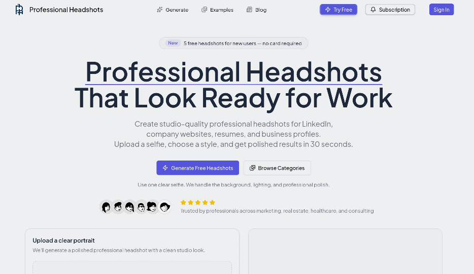 Professional Headshots：AI头像生成工具，生成适合LinkedIn、简历和公司网站的专业头像