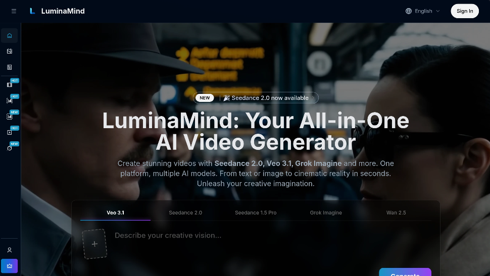 LuminaMind: Multimodel AI video generation, one-stop AI video creation platform
