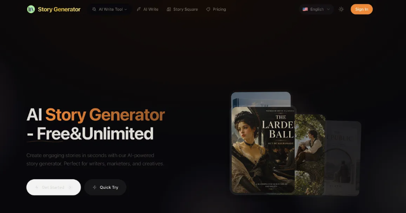 be36d566j00tgo145005kd000me00brp Story Generator:一款AI驱动的故事生成工具,免费无限生成AI故事