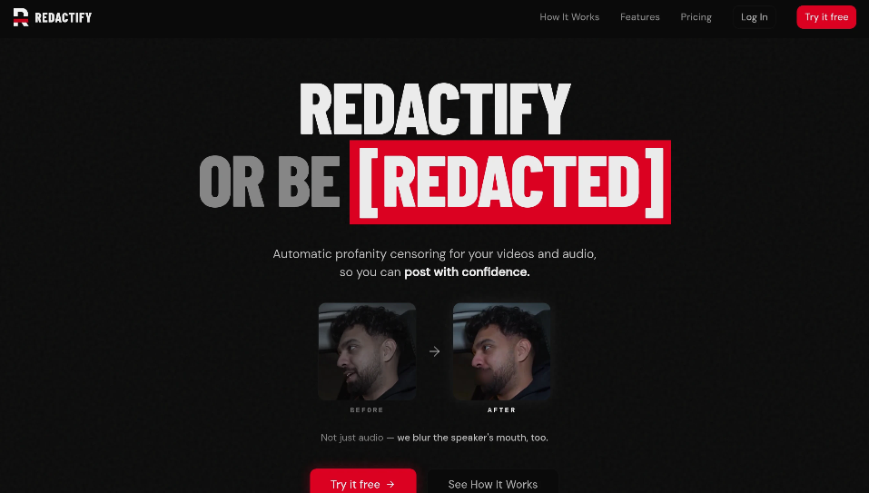 e8dab6cbj00tgrrnk006yd000ql00f3p Redactify:AI视频工具,自动审查不雅内容并模糊口型