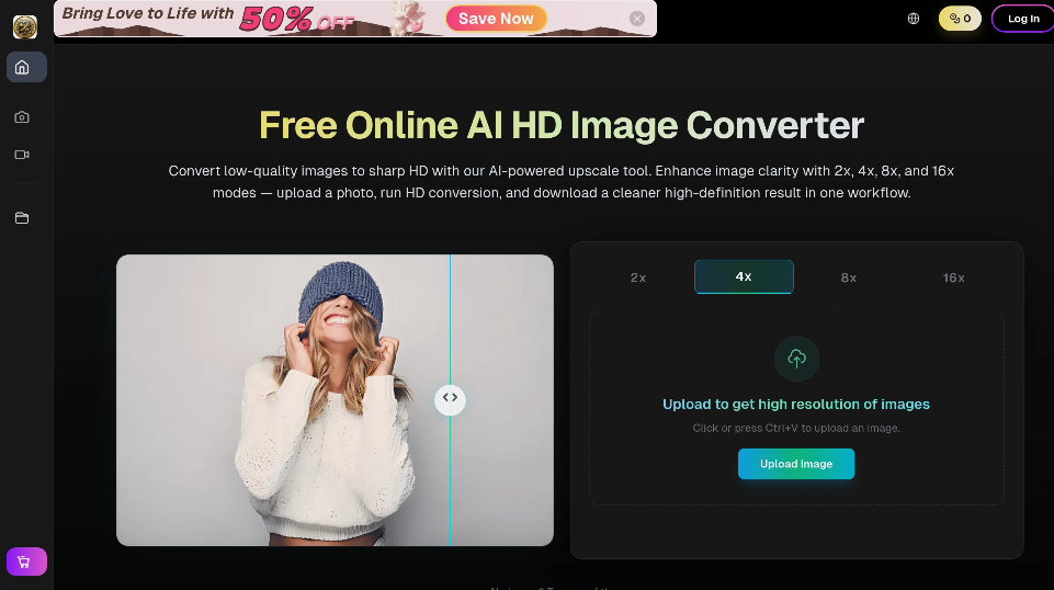 HD Image Converter：免费在线AI工具，AI驱动的图像放大与清晰度增强