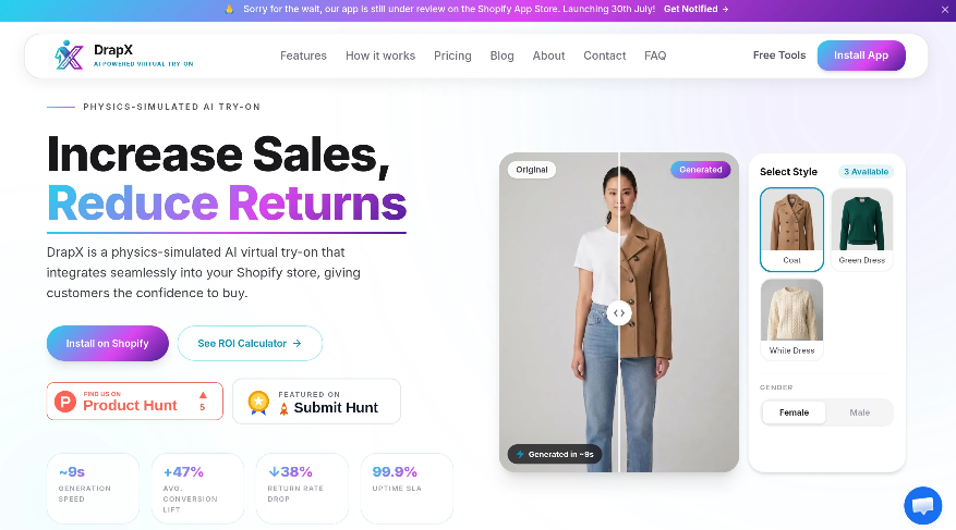 DrapX: A virtual trial-through website, Physical Simulation A virtual-through for Shopify