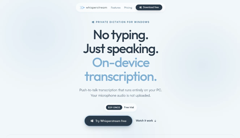 0a1086dej00tkb12h004ud000qc00f6p Whisperstream:完全离线的本地将语音实时转换为文字工具,无需上传音频
