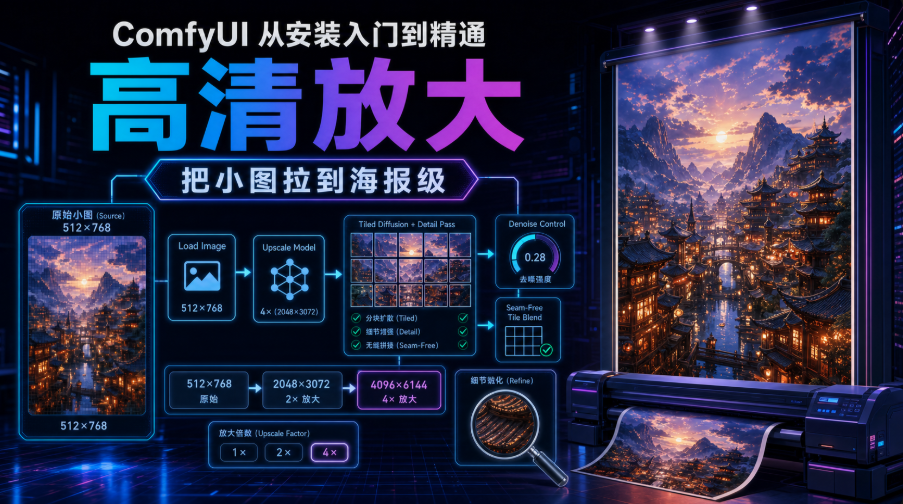 ComfyUI from installation to mastery, high-level magnification, to the poster level