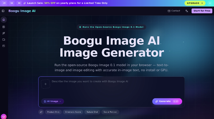 Boogu Image AI: A free online image generation tool to support text drawings and command editing