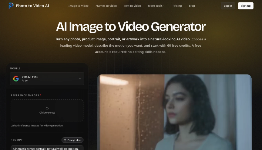 Photo to Video AI: an online AI image-to-video generator that translates any photo into an AI video
