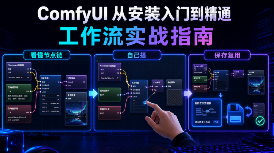 816dffe3j00tjjt8l00jrd000ot00dup ComfyUI 从安装入门到精通,工作流实战指南(看懂节点链 + 自己搭 + 保存复用)