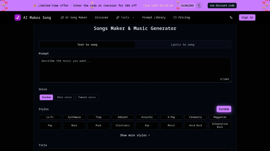 AI Makes Song: Ai song generator with text or lyrics to generate original songs