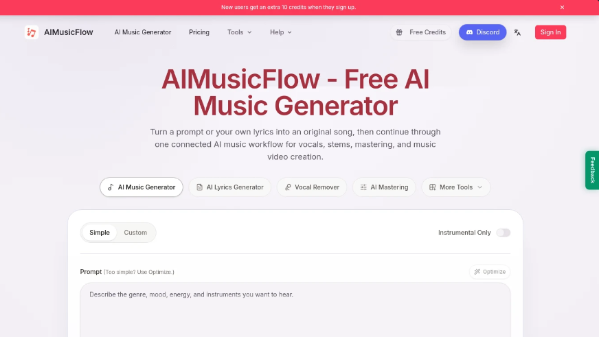 0e84c3c7j00tl4uwv004dd000o800dnp AIMusicFlow:AI音乐生成与全流程创作平台,提供从歌词创作、AI音乐生成、分轨处理到母带制作与视频生成的全流程音乐制作