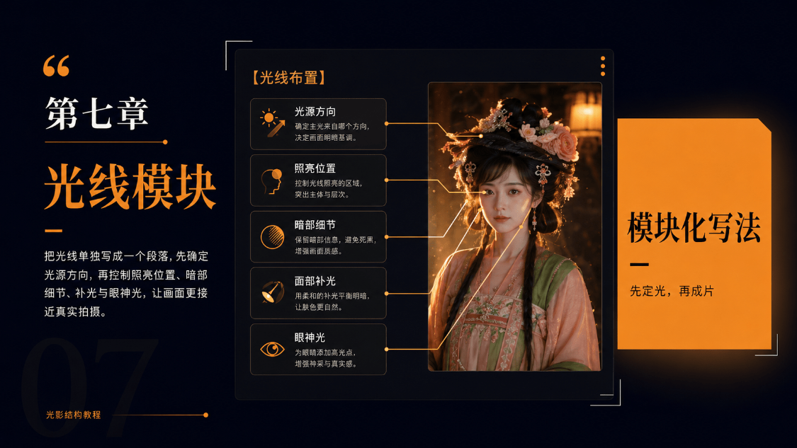 0f2d150bj00tli5g300tsd000v900hlp AI提示词创作第六十四节:如何用光线提升AI视频质感?AI画面想要真实,先学会这5种打光