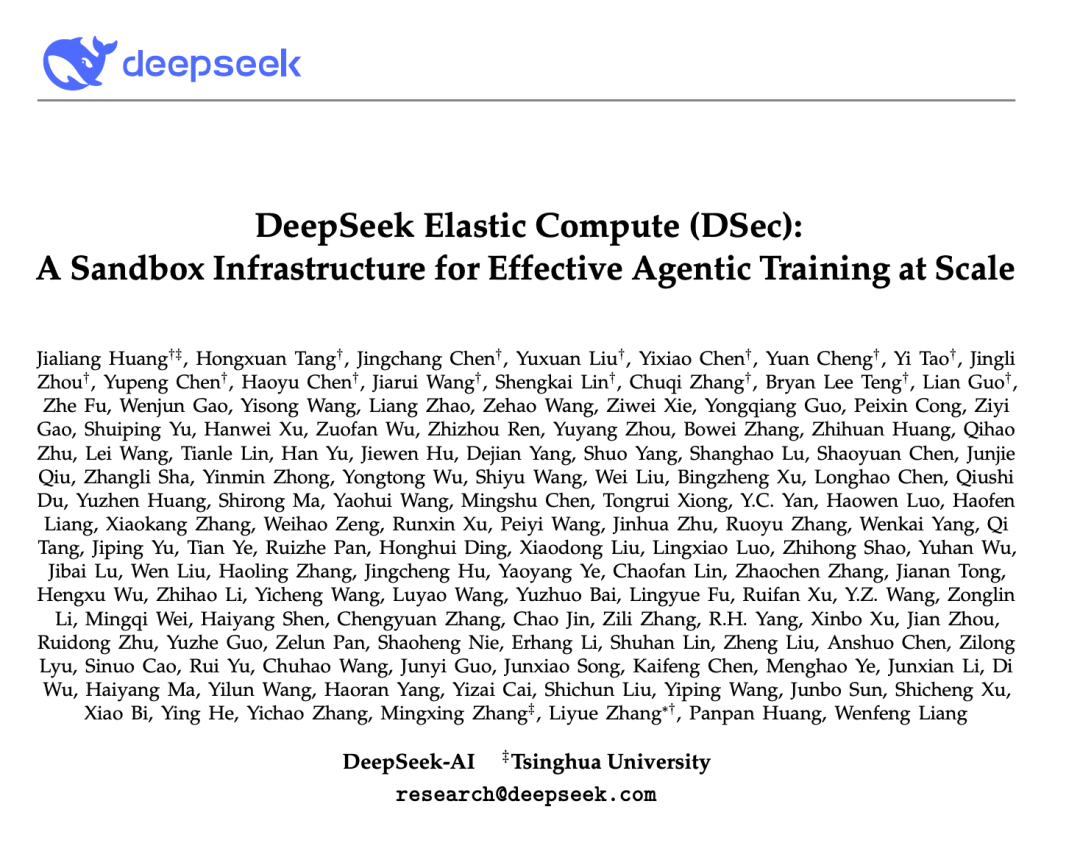 DeepSeek New Thesis, Public Agent Training Sandbox DSec