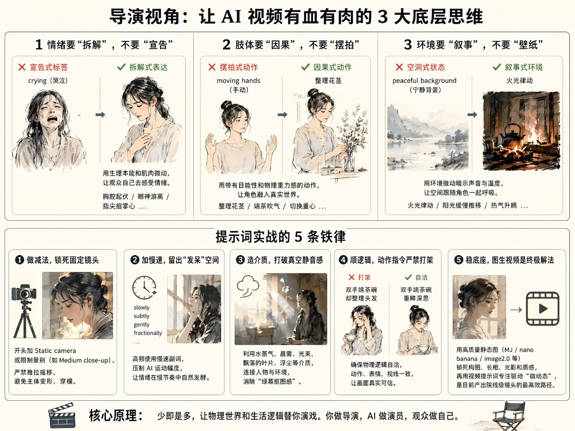 44c1f0acj00tlhys5016dd000v900nfp AI提示词创作第五十一节:告别“NPC感”,三步重塑AI视频角色演技