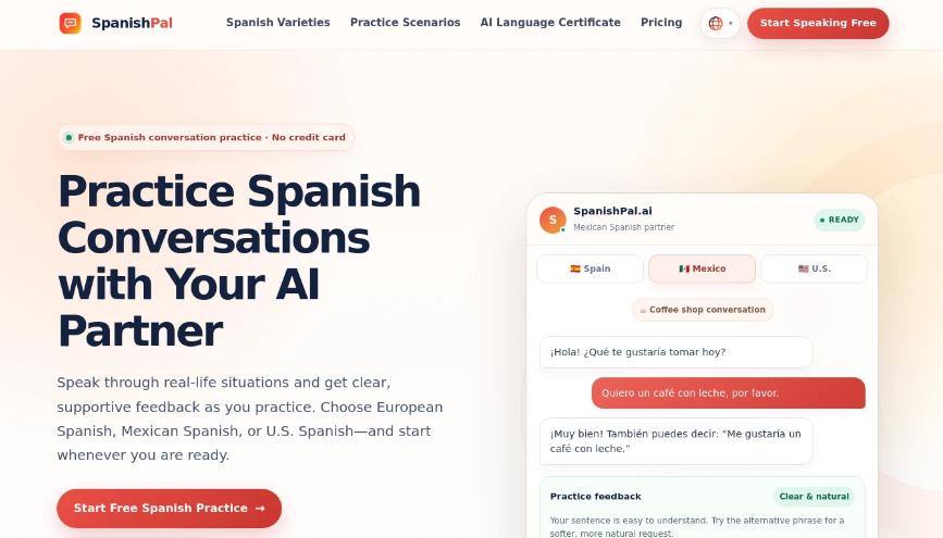 SpanishPal: AI-driven Spanish-language dialogue exercise platform to enhance Spanish-language speech skills
