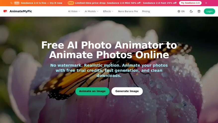 AnimateMyPic：AI照片动画工具，将静态图片转为动态视频