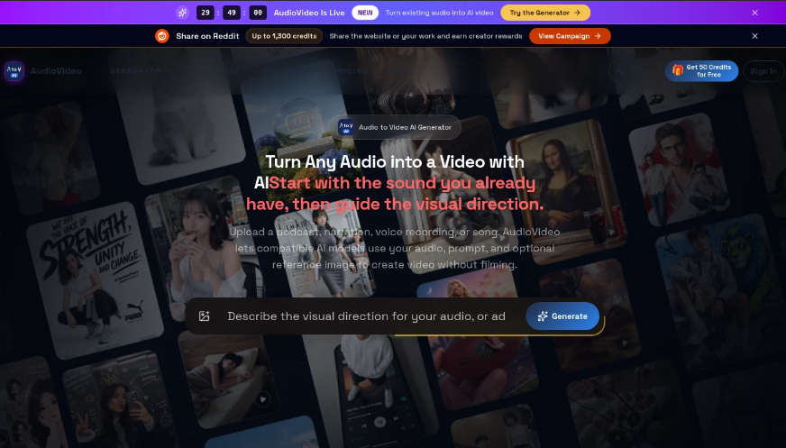 a613b74bj00tmxfyx00ebd000o800dtp AudioVideo:音频转视频AI生成工具,利用AI将播客、语音或音乐转化为视频