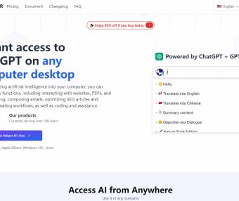Helper：将ChatGPT的强大功能直接融入到您喜爱的桌面应用程序