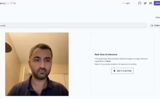 Fal.ai Camera实时AI换脸,输入名字,秒变成各路明星大咖