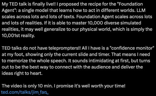 英伟达Jim Fan提出基础智能体概念 将是AI下一个前沿！