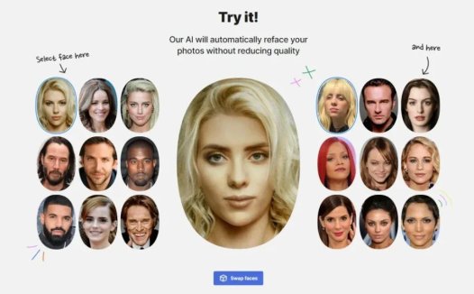 Face Swapper:一款由Icons8开发的基于AI人工智能的在线换脸工具