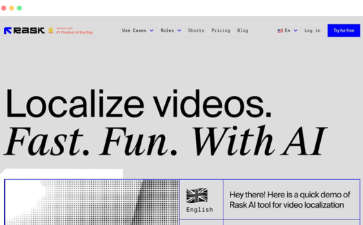 Rask.ai: 基于AI人工智能的自动视频本地化翻译工具