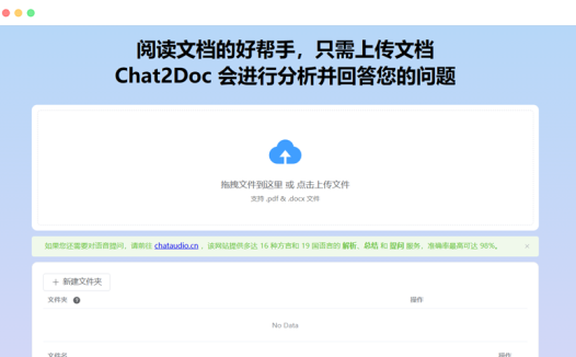 Chat2Doc: 基于AI人工智能的PDF文档总结工具
