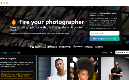 photoai.io: 基于人工智能的AI模特虚拟产品摄影工具