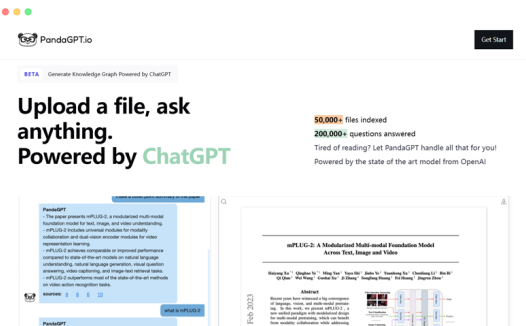 Pandagpt: 基于人工智能的AI文件总结阅读工具