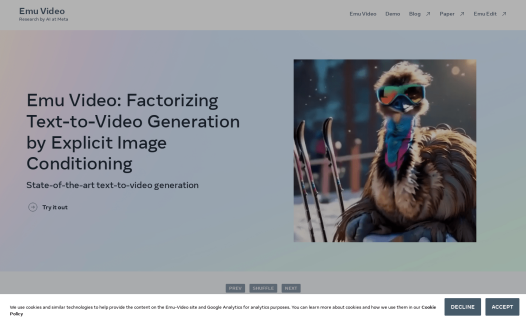 Emu Video: Meta推出的AI视频编辑工具