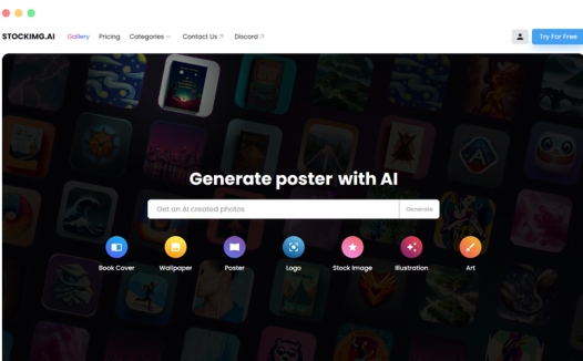 Stockimg.ai: AI绘画封面LOGO图片制作生成工具