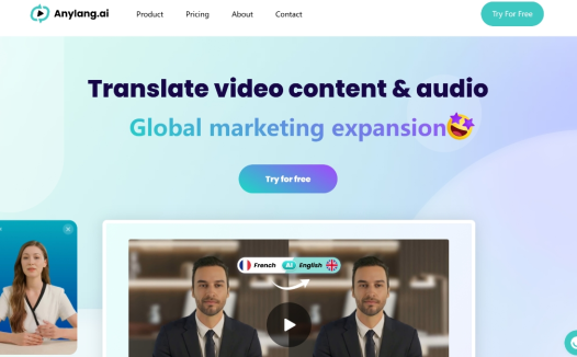 Anylang.ai：一款AI视频翻译，口型口音匹配翻译工具