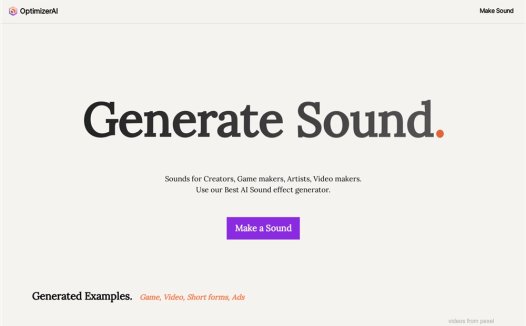 OptimizerAI：是一款专门为视频自动生成音效的AI工具