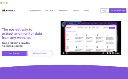 Browse.ai:基于AI的网站监控数据爬虫工具