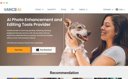 vanceai：基于人工智能的AI照片增强编辑工具