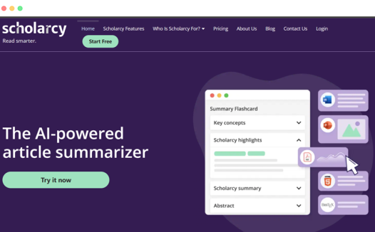 Scholarcy:基于AI的在线论文摘要总结工具