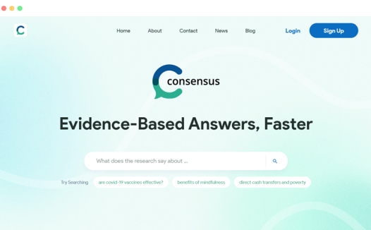 Consensus AI:基于AI的学术研究论文摘要搜索引擎