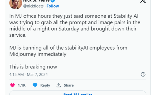Midjourney指控Stability AI员工入侵其数据库并窃取图像