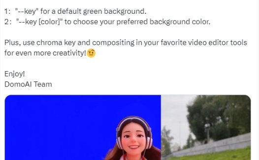 Domo AI推视频色度抠图功能 可将扣出的人物合成到新背景中
