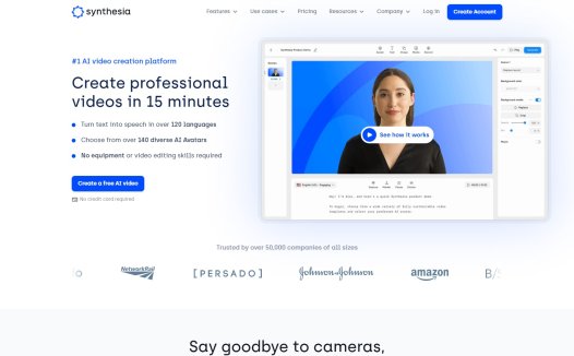 Synthesia：一个AI虚拟角色和语音工具的AI数字人生成平台