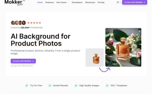 Mokker:为产品照片提供即时的人工智能背景替换