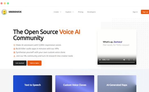 uberduck：在线AI文字转语音合成配音平台