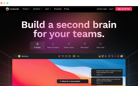 Taskade AI:基于AI的团队协作笔记思维导图文档工具