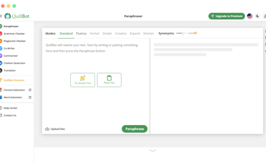 QuillBot：基于AI的在线英语论文写作校对润色工具