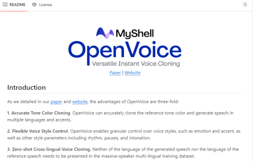 Open Voice：轻松克隆任何声音，免费开源的AI语音克隆项目