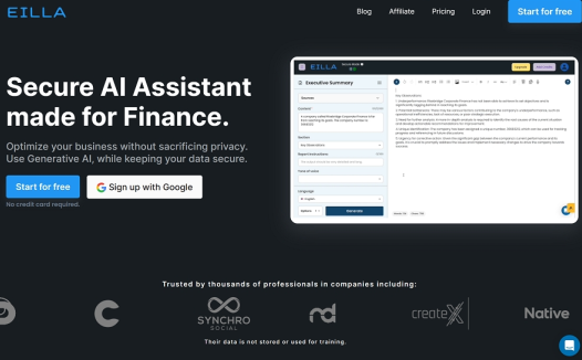 Eilla AI：专为财务打造的金融人工智能助手